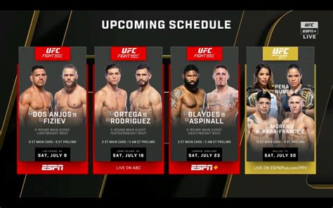 ufc events upcoming